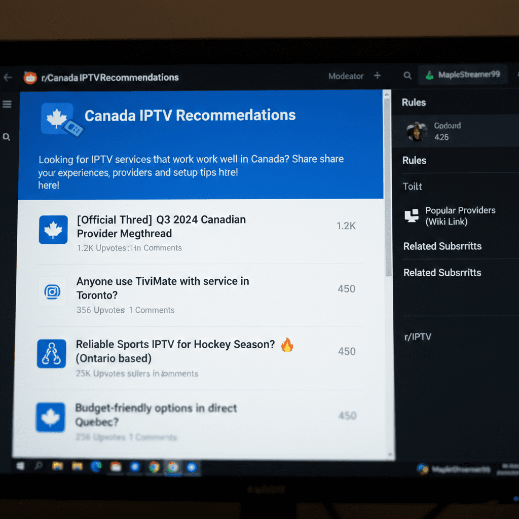 Canadian users discussing IPTV services on Reddit communities