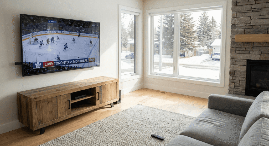 IPTV streaming on Firestick in a Canadian living room