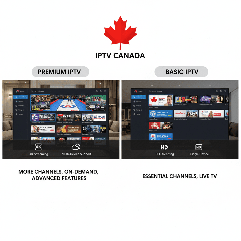 Comparison between premium and standard IPTV services in Canada