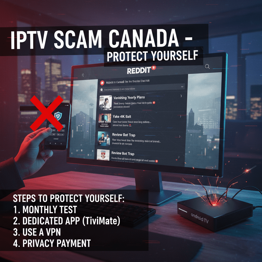 Reddit warnings about unreliable IPTV providers in Canada
