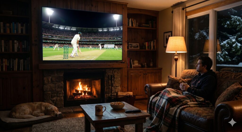 Watch live cricket on IPTV in a Canadian living room