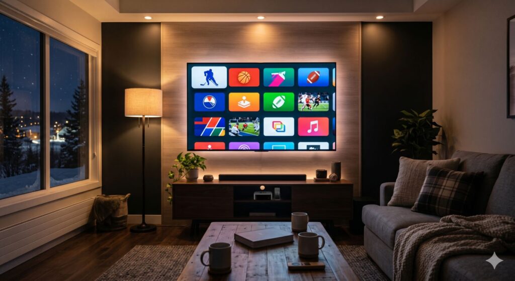IPTV on Apple TV in a Canadian living room